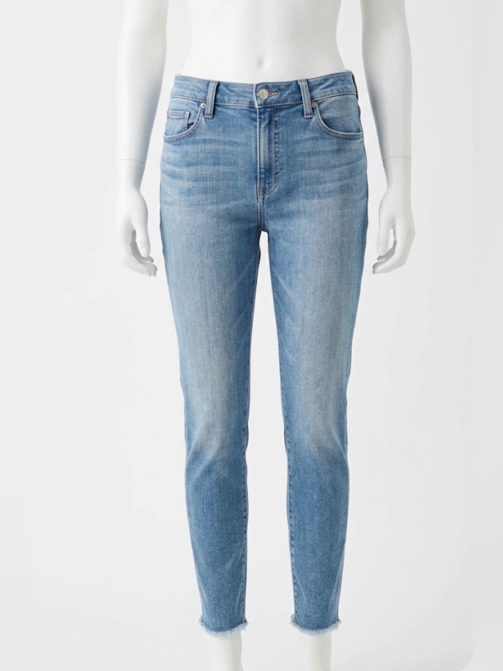 Jen 7 Light Blue Ankle Slim Jeans - Classic Mid-Rise